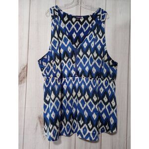 LYS Shirt‎ Ladies 3x Blue Sleeveless Semi Sheer